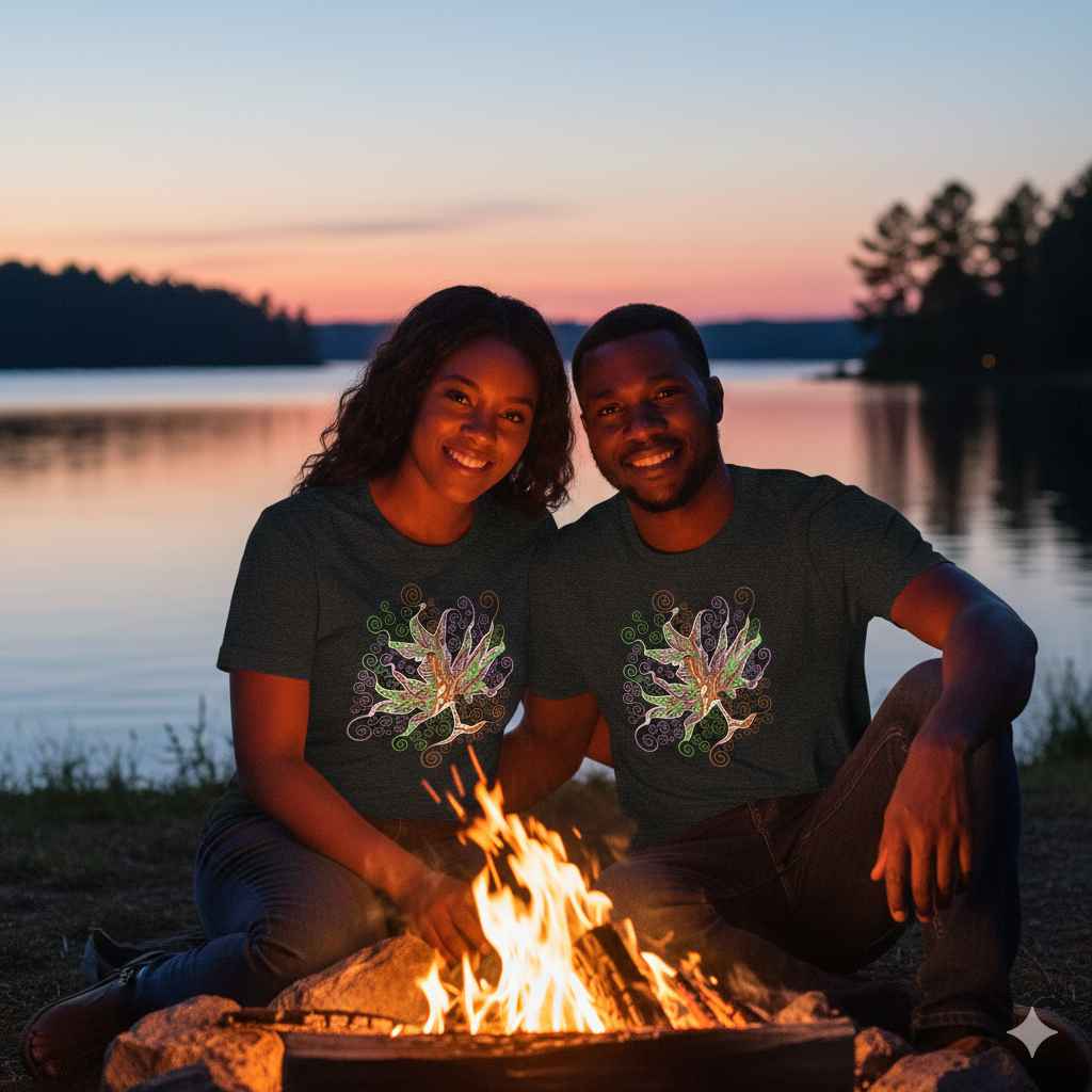 kaleidoscopic maple leaf t-shirt