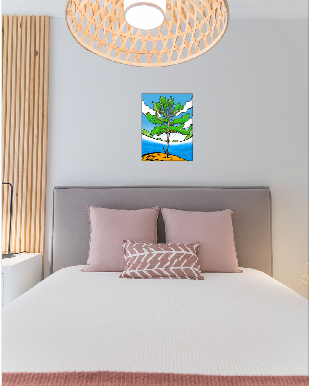 Psychedelic Art Summer Day featuring Lake Superior Landscape wall art . Gift for Northern Ontario Lovers
