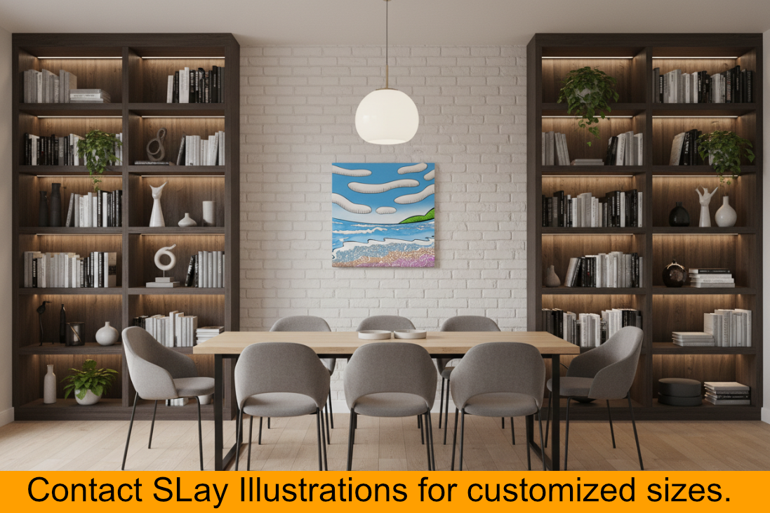Superior Coast canvas print - psychedelic Lake Superior gifting idea for cottage lovers, trippy contemporary Canadian art