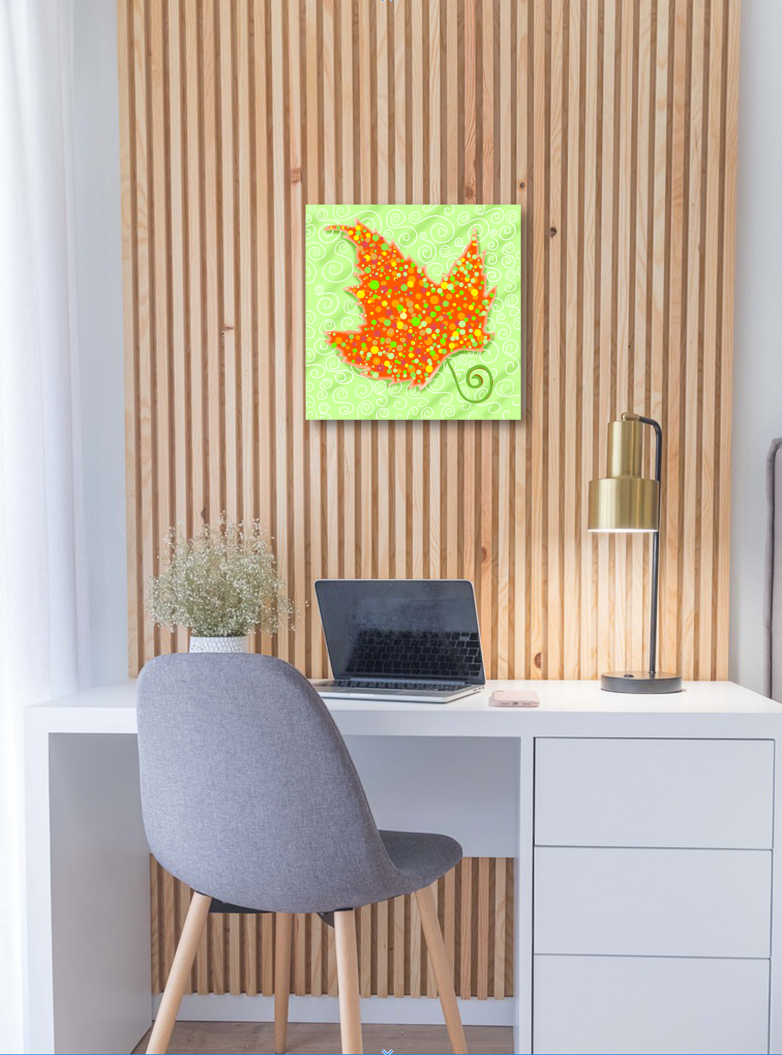 Magnificent Oak Canvas Print Autumn Illustration Wall Art