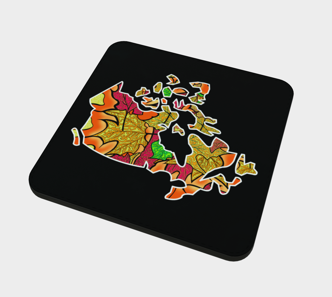 Map of Canada / Fall in Haliburton Leaves Drink Coaster