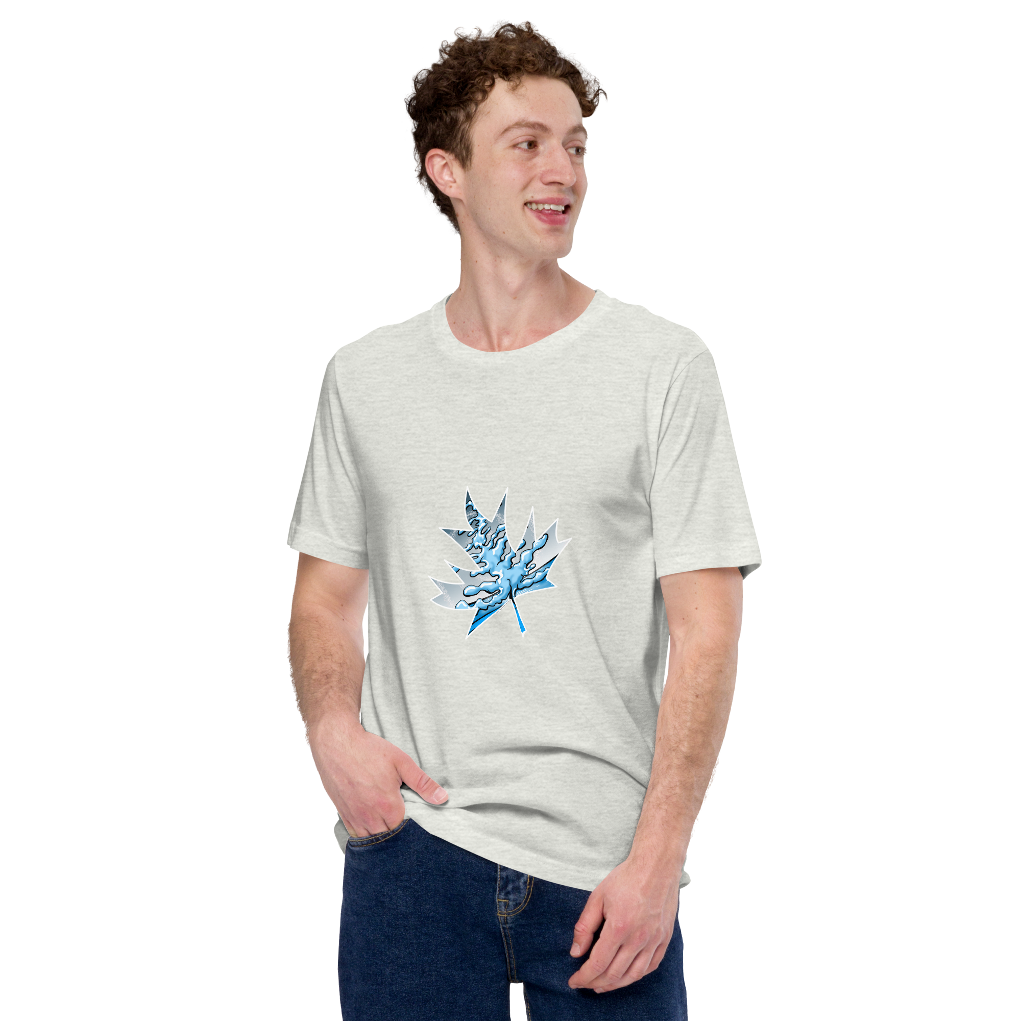Sky Full of Stars Maple Flag  unisex-staple-t-shirt-ash
