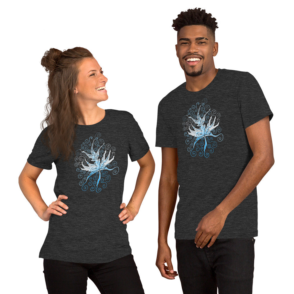 Spiral Blue North - Unisex t-shirt | Trippy Maple Leaf Tees - Cottage Country | SLay Illustrations