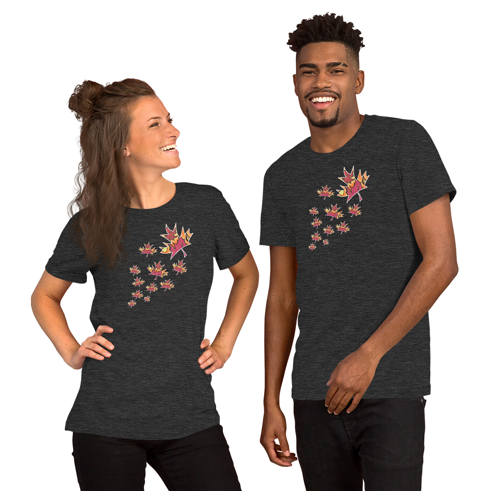 Soaring red Maple - Unisex t-shirt | Trippy Maple Leaf Tees - Cottage Country | SLay Illustrations