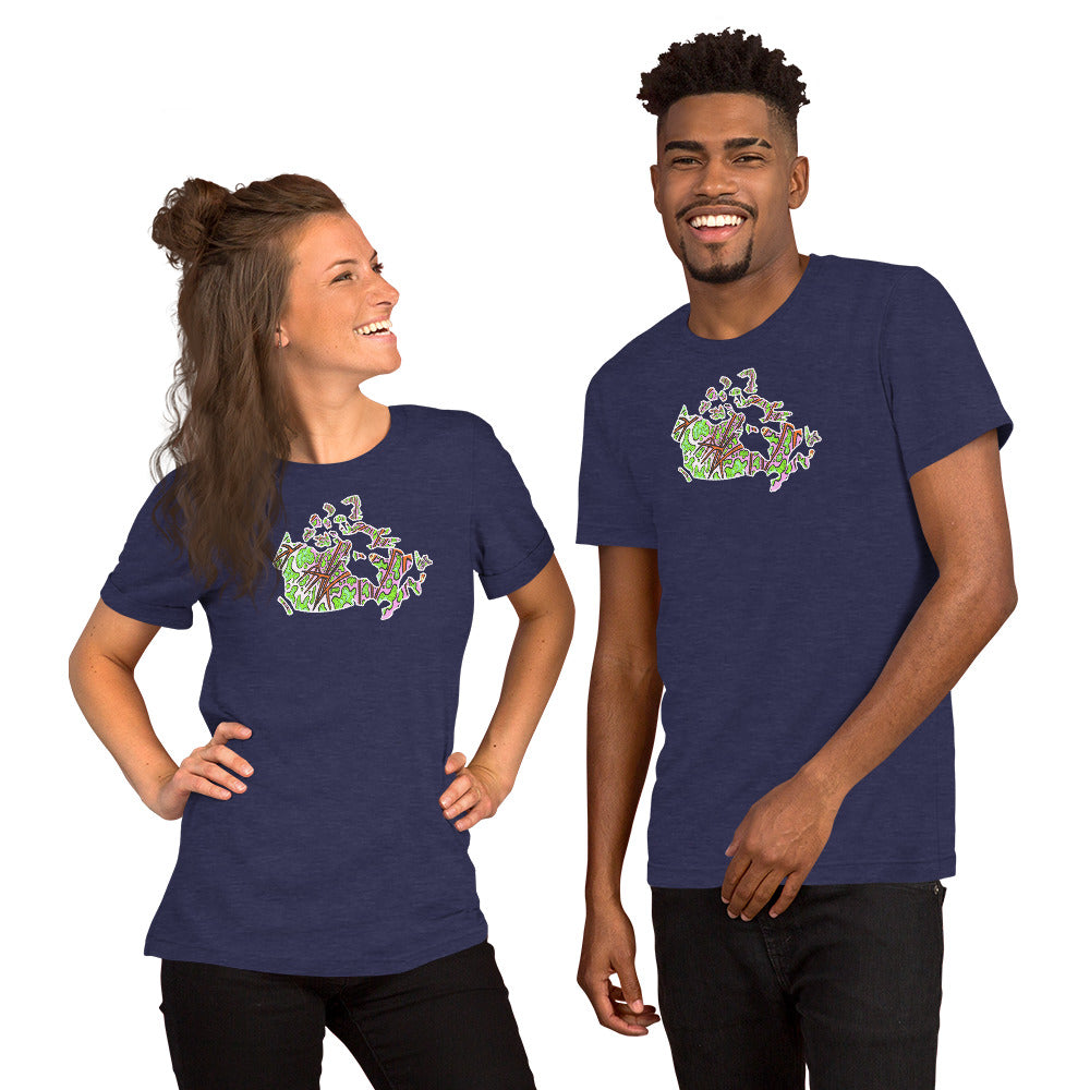 Chippewa Canada Map - Unisex t-shirt | Trippy Maple Leaf Tees - Cottage Country | SLay Illustrations