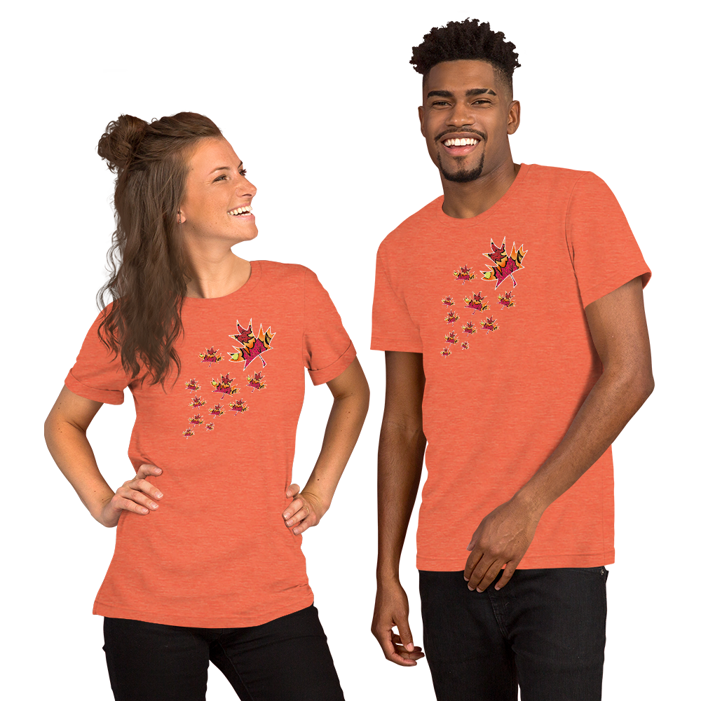 Soaring red Maple - Unisex t-shirt | Trippy Maple Leaf Tees - Cottage Country | SLay Illustrations