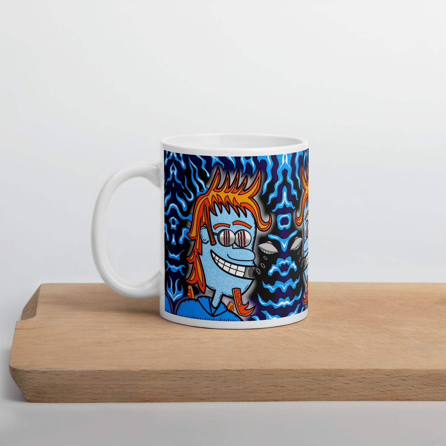 Groovy Gus White glossy mug