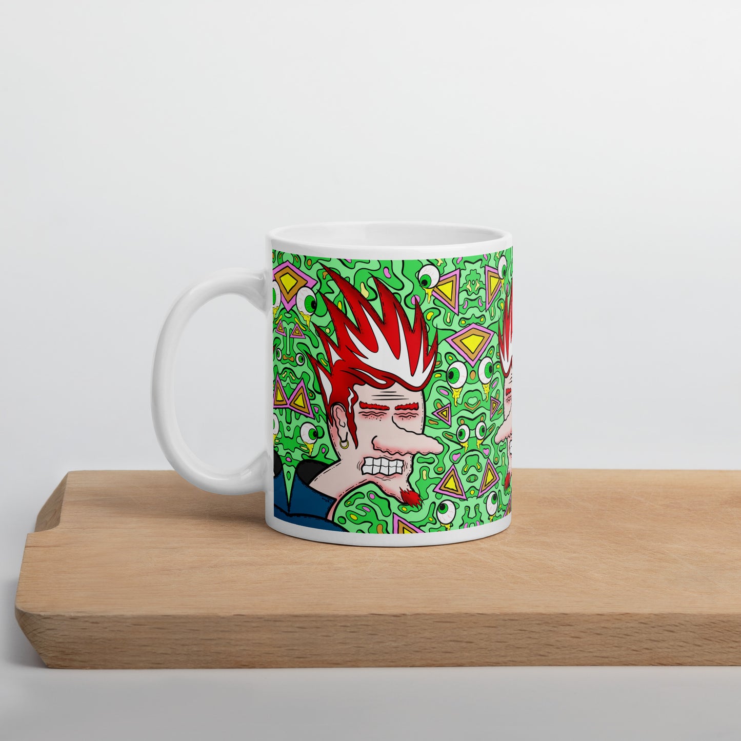 Anxious Andy White glossy mug