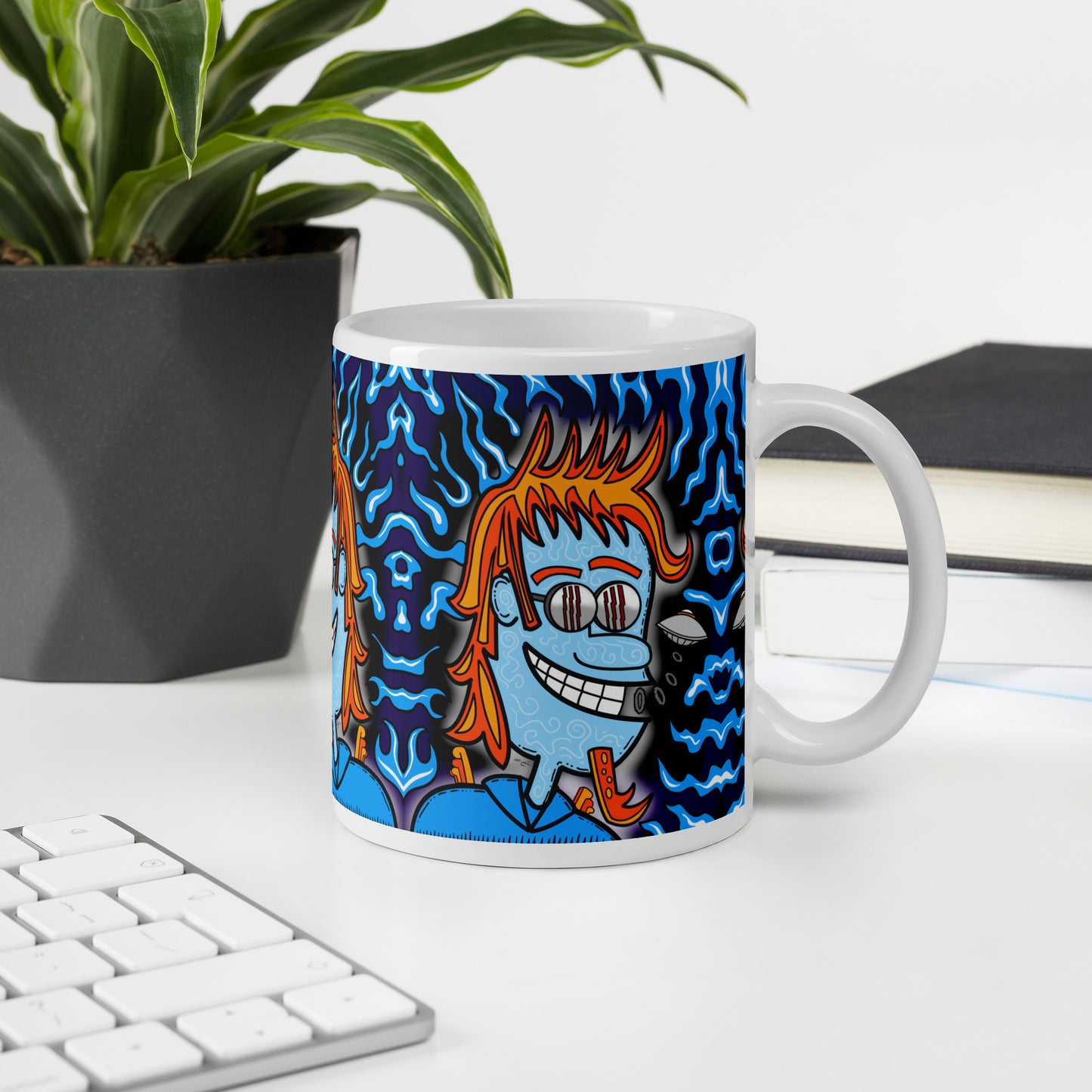 Groovy Gus White glossy mug