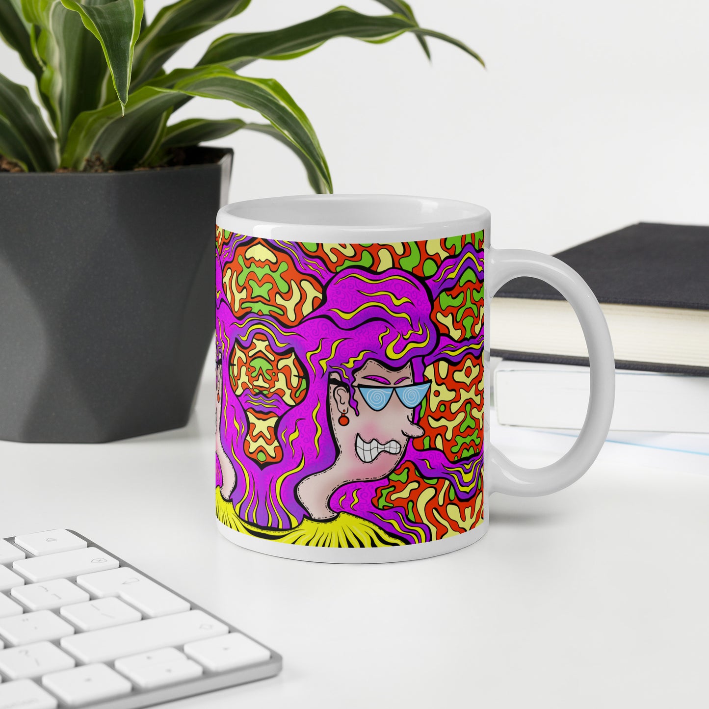 Paranoid Pat White glossy mug