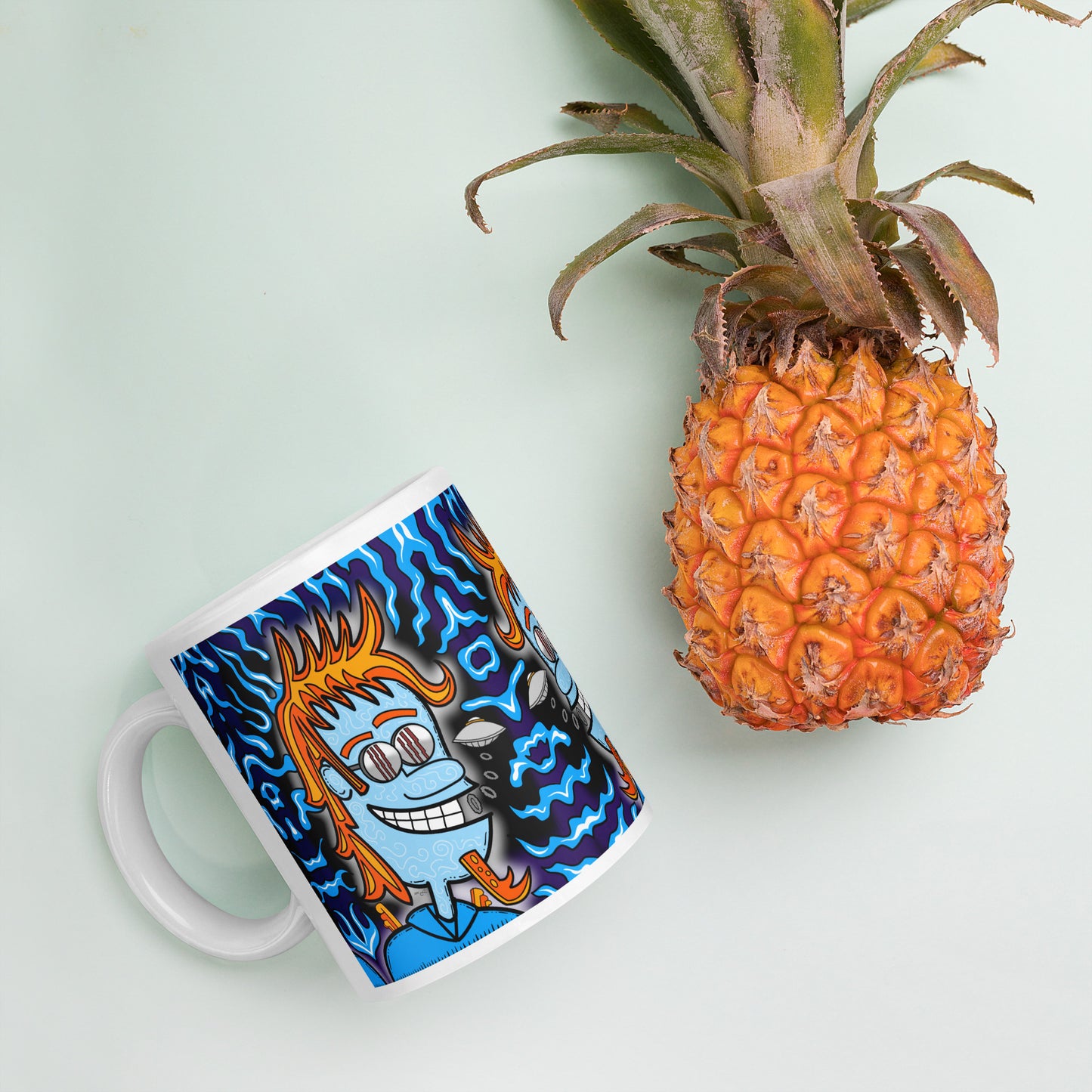 Groovy Gus White glossy mug