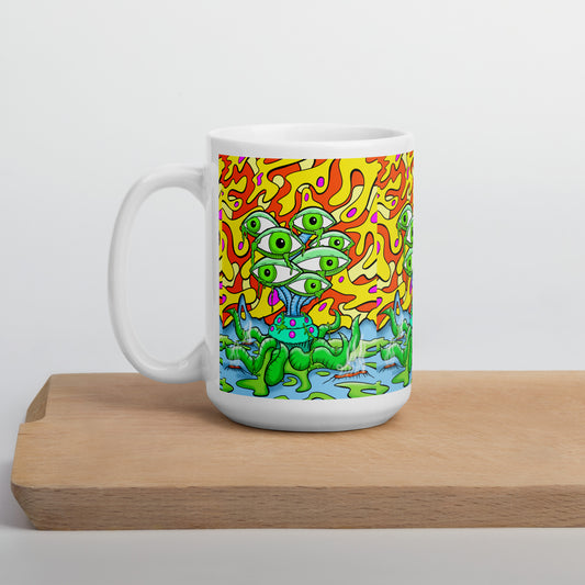 Octopus Ollie White glossy mug