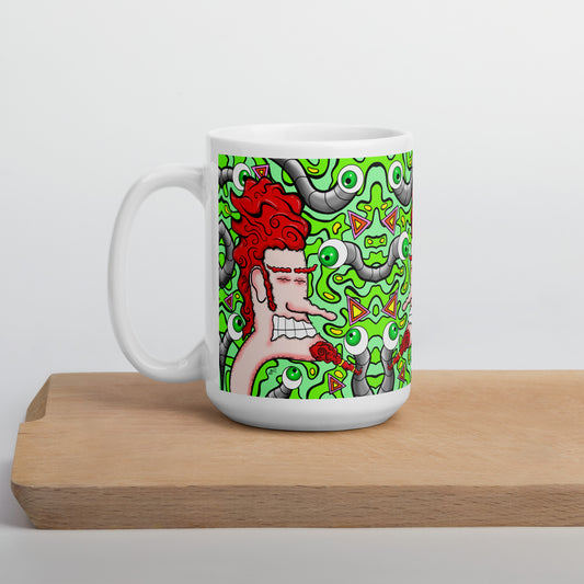 Anxious Adrian White glossy mug