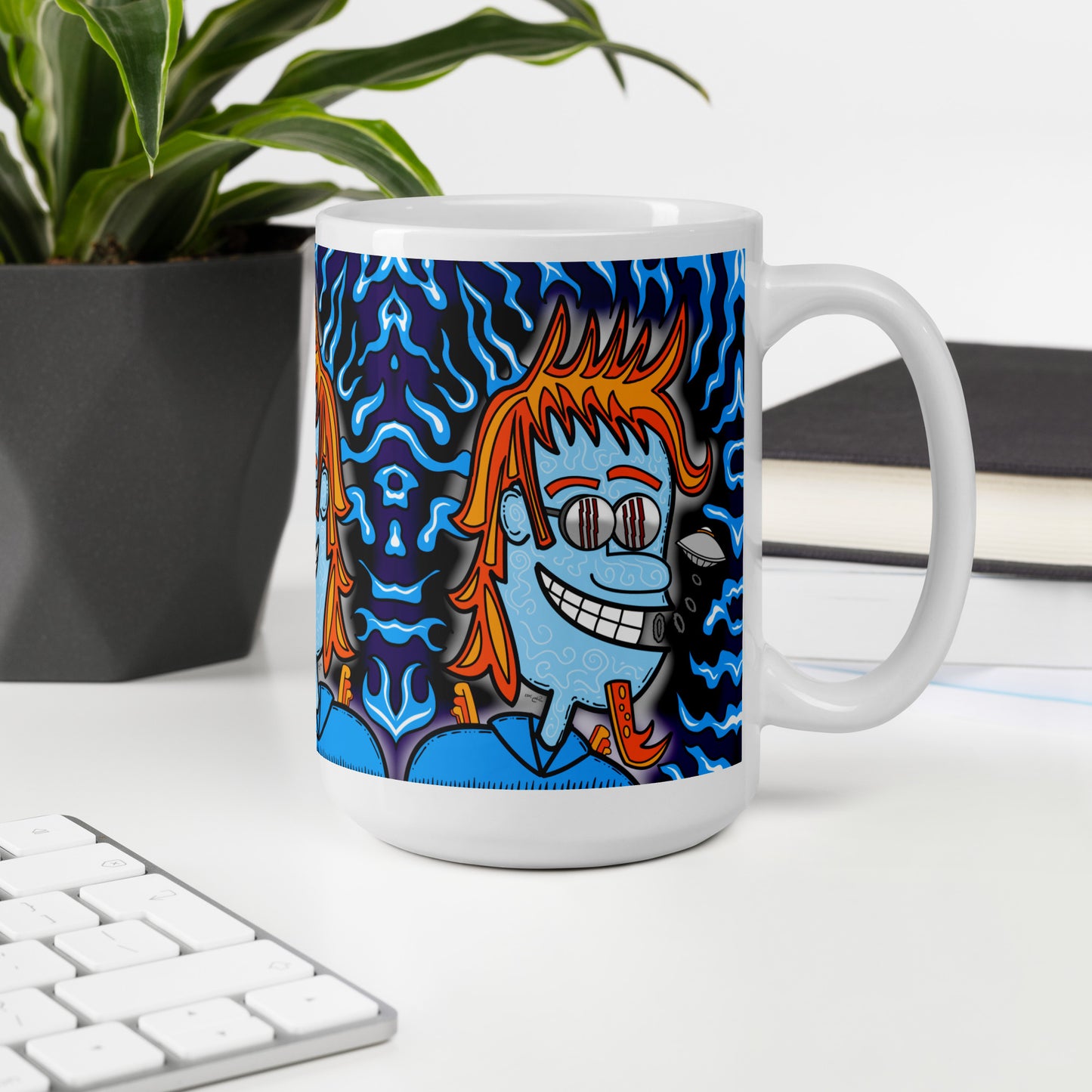 Groovy Gus White glossy mug