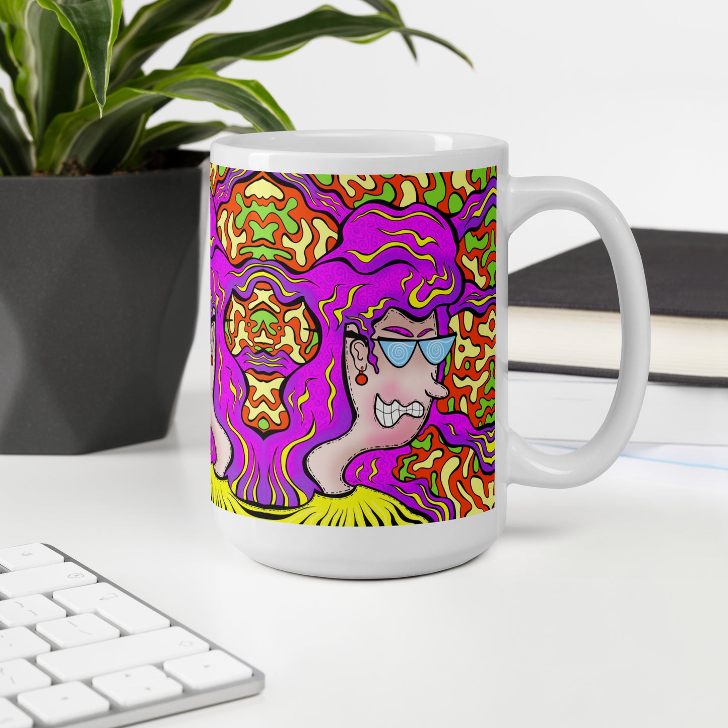 Paranoid Pat White glossy mug